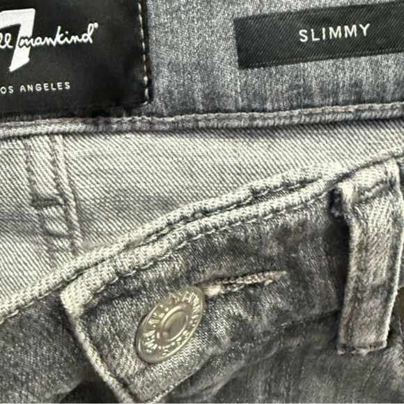 7 For All Mankind Jeans Stretch Tek Slimmy In Ampersand Grey Men’s Size 30 - Picture 3 of 15